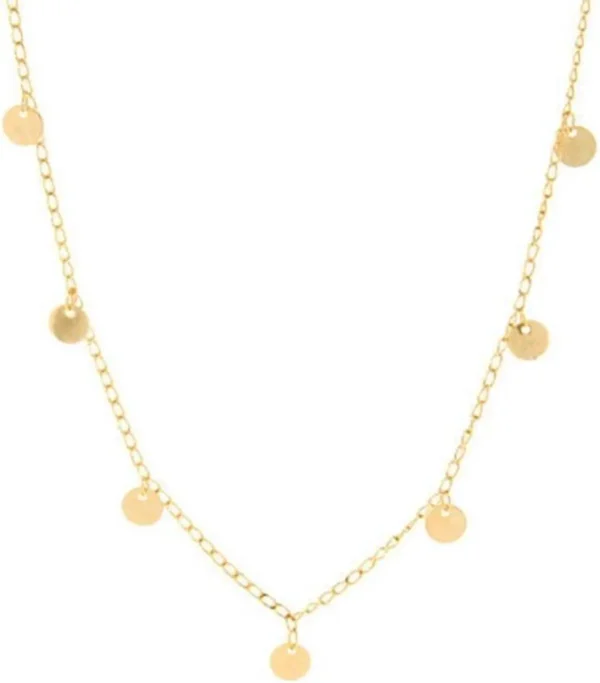 Women Fashion Wafer Long Necklace (Gold) - Image 3